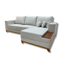 Ver imagem 1 de Sofá 3 Lugares 2,50 M Linho Bege Chaise Aline Plus