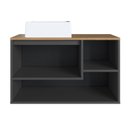 Ver imagem 6 de Balcão Gabinete de Banheiro Suspenso 80cm 1 Porta e Nichos com Cuba Barcelona Preto/Grafite