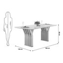 Ver imagem 2 de Mesa Jantar Yara Madeirado/Vidro 180cm Freijó/Off DJ Móveis