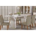 Ver imagem 7 de Mesa Jantar Yara Madeirado/Vidro 180cm Freijó/Off DJ Móveis
