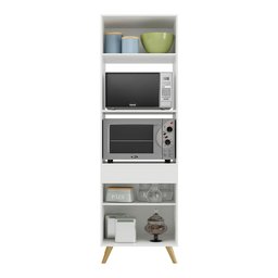 Paneleiro 2 Portas para Forno e Micro-ondas Veneza Gw Multimóveis Branca - 3