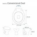 Ver imagem 3 de Assento Sanitário Convencional / Oval Marfim (Bege Claro) para vaso Hervy