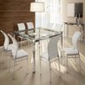 Conjunto de Mesa Diamante 135x135cm com 8 Cadeiras Verena Cromado e Tampo de Vidro Tubform - 1