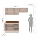 Ver imagem 2 de Armário de Cozinha Modulada 3 Peças 200cm com Tampo 250045 Koya Politorno