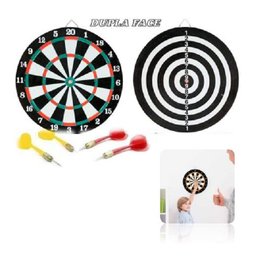 Jogo De Dardos Kit Alvo Com 4 Dupla Face Dardos Diversão - 4