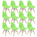 Ver imagem 3 de Kit 12 Cadeiras Charles Eames Eiffel Wood Design Verde Claro