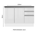 Ver imagem 6 de Balcão de Pia Cozinha 100% Mdf 120 Cm 3 Portas e 2 Gavetas Branco Acordes Madesa Branco