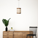 Ver imagem 2 de Lustre Pendente Rústico Madeira e Telinha Oriental Moderno:luminária Palha/fio Preto