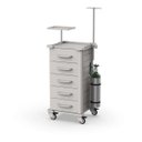 Ver imagem 1 de Carrinho Hospitalar de Emergência 5 Gavetas Auxiliar - Tampo Inox - Estrutura em Aço com Acessórios