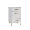 Ver imagem 7 de Quarto de Bebê Completo Guarda-Roupa 2 Portas 2 Gavetas com Cômoda e Berço Magia Espresso Móveis Branco
