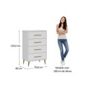 Ver imagem 4 de Quarto de Bebê Completo Guarda-Roupa 2 Portas 2 Gavetas com Cômoda e Berço Magia Espresso Móveis Branco