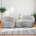 Ver imagem 1 de Kit Divã Recamier Orgânico Marrocos 150cm Lado Esquerdo e 1 Poltronas Amore Linho