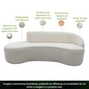 Ver imagem 3 de Sofá Curvo 3 Lugares 210cm Eron Braço Esquerdo Bouclé Off White - Nexta Casa