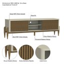 Ver imagem 6 de Rack Ripado para TV até 65 Polegadas MDF 180cm Pés em Madeira Maciça 2 Portas de Correr Sereno