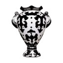Ver imagem 1 de Vaso Ânfora Decorativo Cerâmica Dolomita Preto e Branco Pintado À Mão 27,5cm Columbus Gold