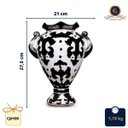 Ver imagem 3 de Vaso Ânfora Decorativo Cerâmica Dolomita Preto e Branco Pintado À Mão 27,5cm Columbus Gold