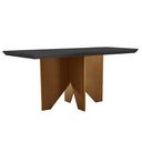 Ver imagem 1 de Mesa de Sala Jantar Nevada C/tampo Madeirado Canto Curvo 120x80cm Imbuia/grafite - Rufato