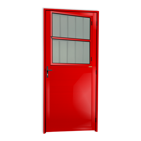 Porta Alumínio Lambril c/Grade 86 e. V.Boreal Vermelho Brimak