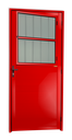 Ver imagem 1 de Porta Alumínio Lambril c/Grade 86 e. V.Boreal Vermelho Brimak