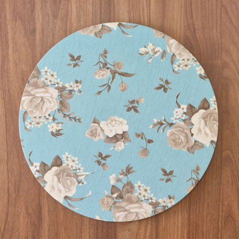 Kit Capa de Sousplat Floral Azul 08 Peças