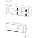 Ver imagem 3 de Armário de Cozinha Aéreo 150 Cm 2 Portas Veneza Multimóveis Mp3741.898 Preto/branco