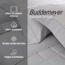 Ver imagem 6 de Jogo de Cama Casal Damask Stripes Cinza 4 Peças 300 Fios 100% Algodão Buddemeyer