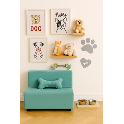 Escada Escadinha Pet 2 Degraus Gato e Cachorro Ideal Sofá, Cama Espumada com Osso Incluso- Azul Clar - 5