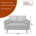 Ver imagem 3 de Sofá 2 Lugares Stela 135cm Couro Marrom - Sallar Home