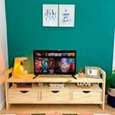 Ver imagem 1 de Rack de TV de Madeira Pinus Linea com 3 Gavetas Natural