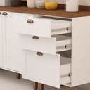 Ver imagem 5 de Cozinha Completa Ayla 11 Portas 5 Gavetas 100% MDF com Vidro Branco Fosco - Genialflex