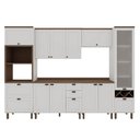 Ver imagem 2 de Cozinha Completa Ayla 11 Portas 5 Gavetas 100% MDF com Vidro Branco Fosco - Genialflex
