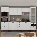 Ver imagem 1 de Cozinha Completa Ayla 11 Portas 5 Gavetas 100% MDF com Vidro Branco Fosco - Genialflex