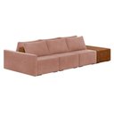 Ver imagem 1 de Sofá Ilha 3 Lugares Living 402cm Modulado Lary Veludo K01 Cor Rose