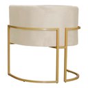 Ver imagem 2 de Poltrona Decorativa Sala de Estar Luana Base Gold Veludo Bege - Montanaris Decor Md Montanaris Decor