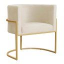 Ver imagem 1 de Poltrona Decorativa Sala de Estar Luana Base Gold Veludo Bege - Montanaris Decor Md Montanaris Decor