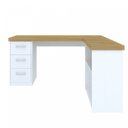 Ver mais imagens de Escrivaninha Mesa Escritório e Home Office em L e 3 Gavetas 3 Nichos 154cm Olmo e Branca Artany