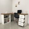Escrivaninha Mesa Escritório e Home Office em L 3 Nichos e 3 Gavetas - 19