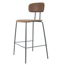Ver imagem 2 de Kit 2 Banquetas New York Fratini 95 Cm (altura) Base Aço Preto e Assento Poliuretano Pu Caramelo