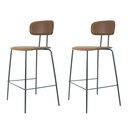 Ver imagem 1 de Kit 2 Banquetas New York Fratini 95 Cm (altura) Base Aço Preto e Assento Poliuretano Pu Caramelo