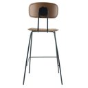 Ver imagem 5 de Kit 2 Banquetas New York Fratini 95 Cm (altura) Base Aço Preto e Assento Poliuretano Pu Caramelo
