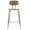 Ver imagem 3 de Kit 2 Banquetas New York Fratini 95 Cm (altura) Base Aço Preto e Assento Poliuretano Pu Caramelo