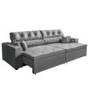 Ver imagem 6 de Sofá Usb, 5 Lugares Smart Retrátil, Reclinável 3,02 Metros com Carregador e 2 Puffs Cinza