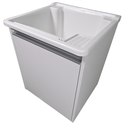 Ver imagem 6 de Tanque Lavanderia 26l Gabinete Mdf Suspenso Suporte Torneira de Bancada