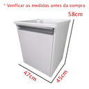 Ver imagem 3 de Tanque Lavanderia 26l Gabinete Mdf Suspenso Suporte Torneira de Bancada