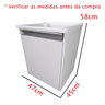 Tanque Lavanderia 26l Gabinete Mdf Suspenso Suporte Torneira de Bancada - 3
