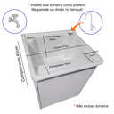 Ver imagem 5 de Tanque Lavanderia 26l Gabinete Mdf Suspenso Suporte Torneira de Bancada