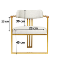 Ver mais imagens de Kit 02 Poltronas Oregon Braço Madeira Linho Bege Estrutura Dourado
