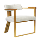 Ver imagem 3 de Kit 02 Poltronas Oregon Braço Madeira Linho Bege Estrutura Dourado
