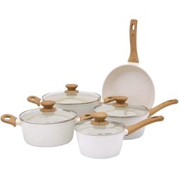 Conjunto De Panelas Ceramica Antiaderente Fundo Triplo Indução Com Tampa De Vidro Mimo Style Linha M - 1
