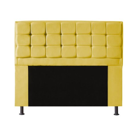 Cabeceira Copenhague Para Cama Box King Size 195cm com Capitonê Suede - Renascer Decor:Amarelo